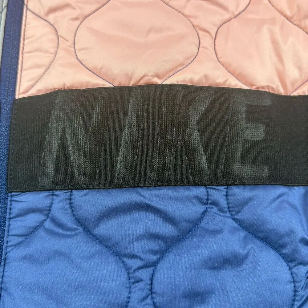 Nike Running Vest Womens Size L Blue Pink AeroLayer Quilted Puffer Running‎